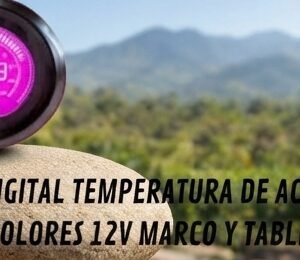 Blarras Marcador Digital Temperatura De Aceite Y Digita 7 Colores 12V Marco Y Tablero Negro 6254 R-7