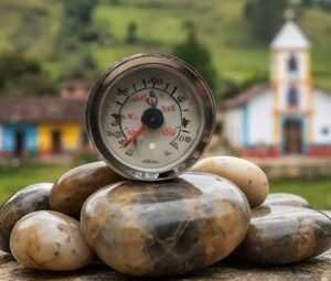 Marcador Temperatura De Agua Mecanico 72' 1.83M Tablero Blanco Aro Cromado