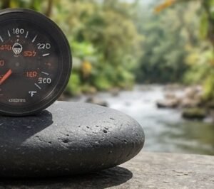 Marcador Temperatura De Agua Mecanico 144'' 3,66 Aro Negro Tablero Negro