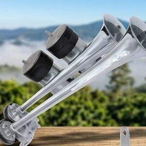 Corneta Tipo Barco Cromada Doble Compresor 24V